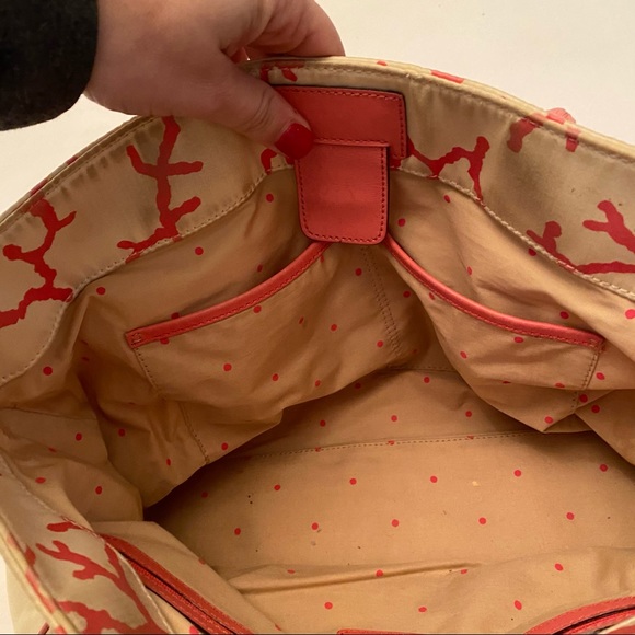 Vintage Kate spade coral print rope handle handbag - Picture 7 of 8